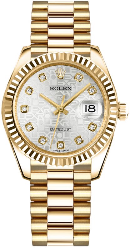 repliche Orologio Rolex Datejust 31 Silver Jubilee Diamond in oro 178278