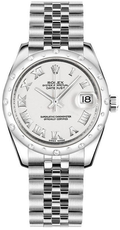 repliche Orologio Rolex Datejust 31 bianco numeri romani 178344