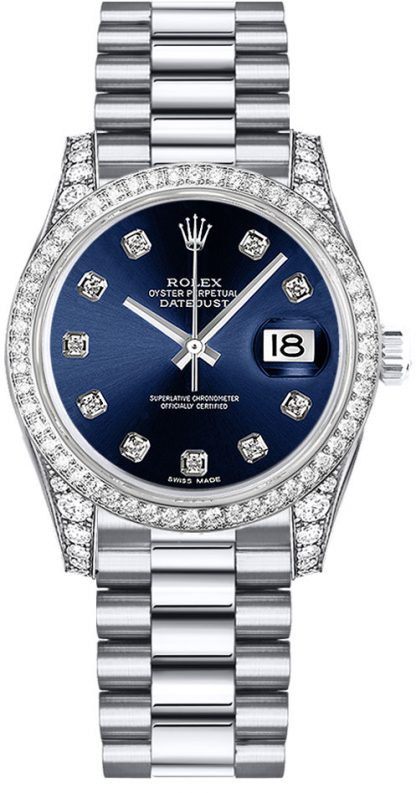 repliche Orologio Rolex Datejust 31 con diamante blu 178159