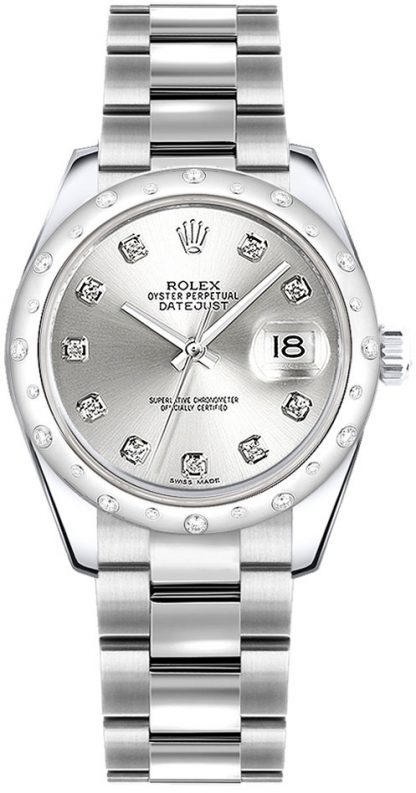 repliche Orologio Rolex Datejust 31 con diamante in argento 178344