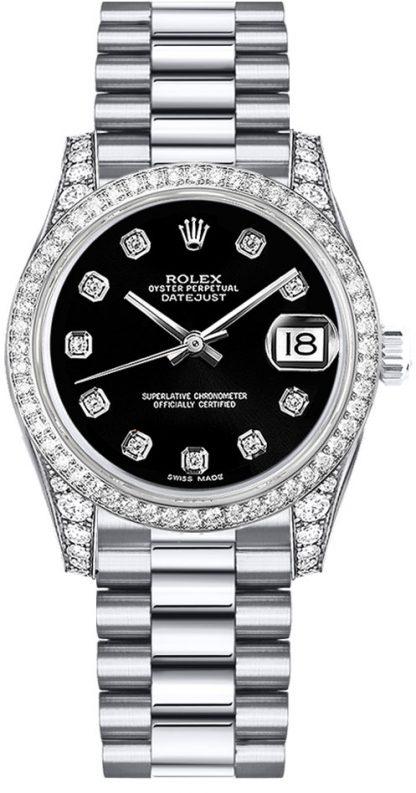 repliche Orologio Rolex Datejust 31 con diamante nero 178159