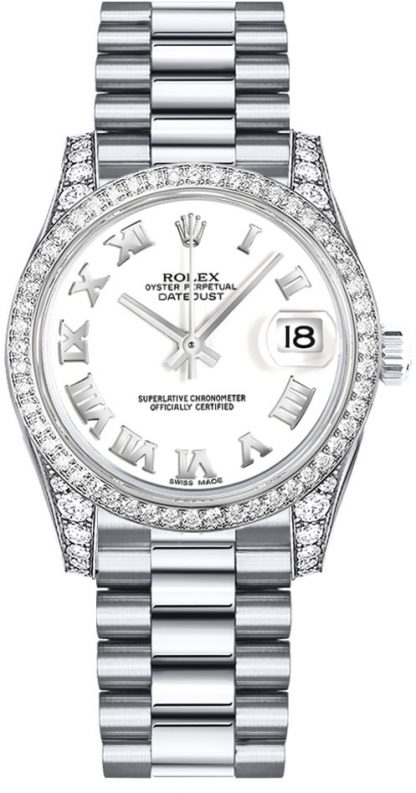 repliche Orologio Rolex Datejust 31 con quadrante bianco Diamante 178159