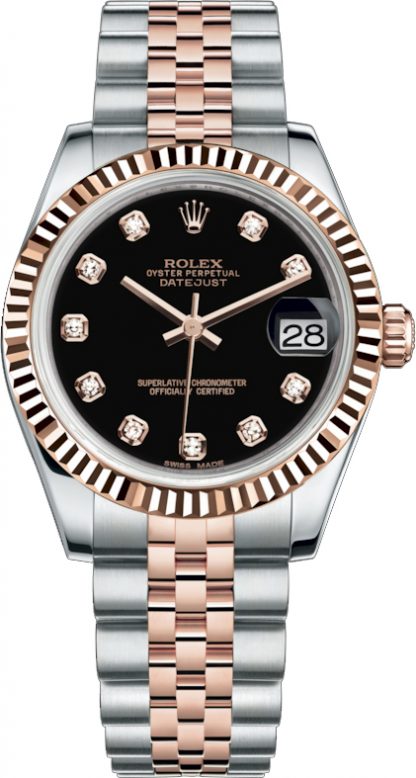 repliche Orologio Rolex Datejust 31 con quadrante in diamante nero 178271