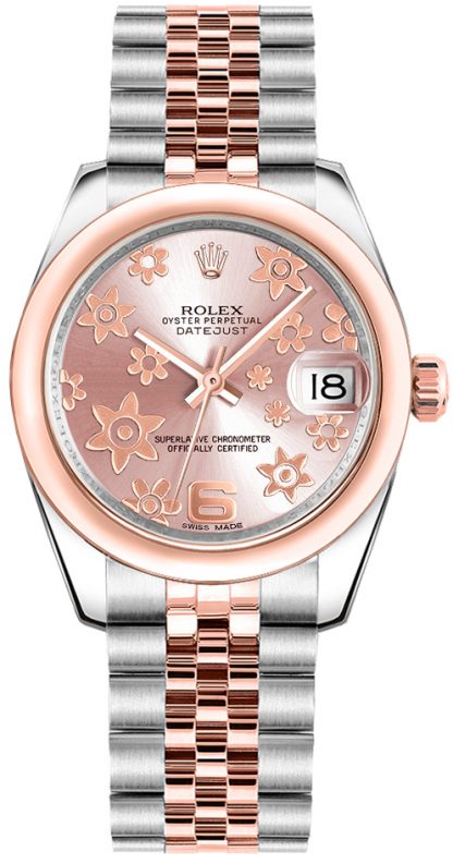 repliche Orologio Rolex Datejust 31 con quadrante motivo floreale rosa 178241