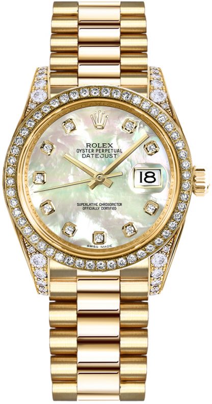 repliche Orologio Rolex Datejust 31 in madreperla con diamante in oro 178158