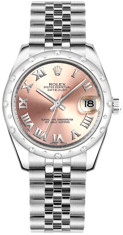 repliche Orologio Rolex Datejust 31 in numeri romani rosa 178344