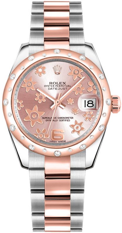 repliche Orologio Rolex Datejust 31 quadrante floreale rosa 178341