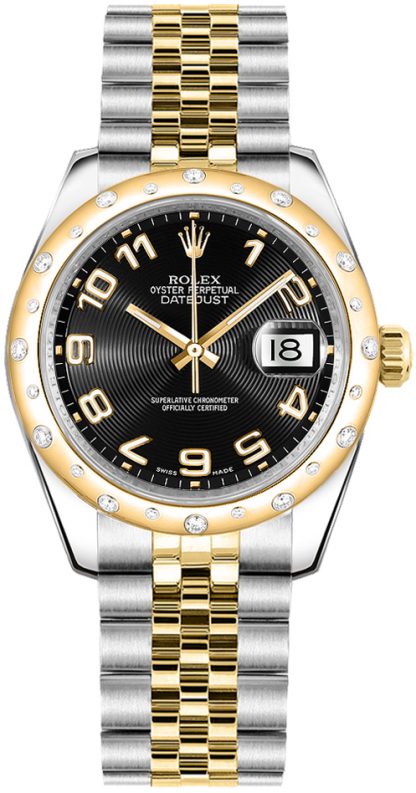 repliche Orologio Rolex Datejust 31 quadrante nero oro e acciaio 178343