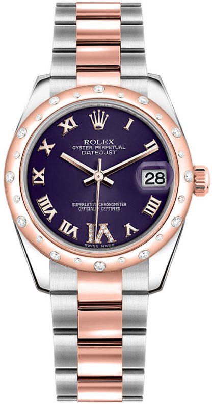 repliche Orologio Rolex Datejust 31 quadrante numeri romani viola 178341