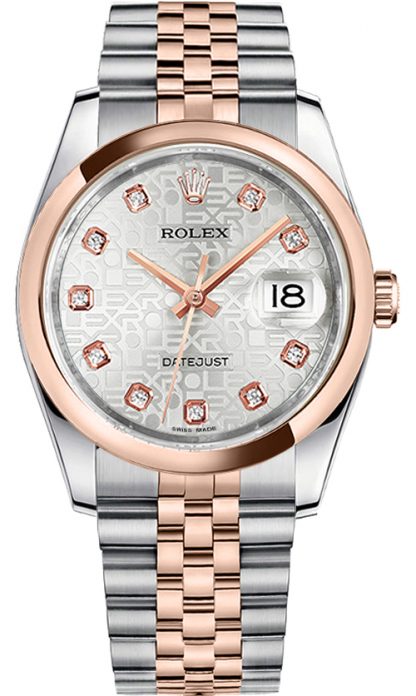 repliche Orologio Rolex Datejust 36 Everose in oro e acciaio 116201