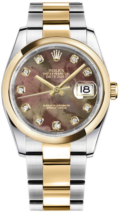 repliche Orologio Rolex Datejust 36 automatico in oro e acciaio 116203