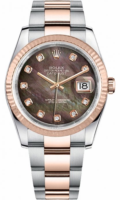 repliche Orologio Rolex Datejust 36 automatico in oro rosa e acciaio 116231