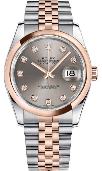 repliche Orologio Rolex Datejust 36 con castone in oro rosa 116201