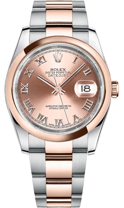 repliche Orologio Rolex Datejust 36 con numeri romani rosa 116201