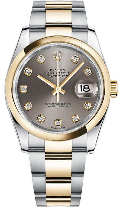 repliche Orologio Rolex Datejust 36 con quadrante in acciaio e diamanti 116203