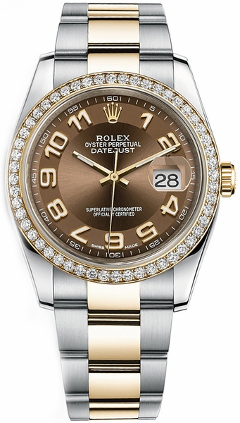 repliche Orologio Rolex Datejust 36 con quadrante in bronzo con quadrante in diamanti 116243