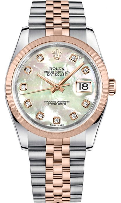 repliche Orologio Rolex Datejust 36 con quadrante in madreperla e diamanti 116231