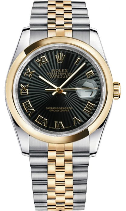 repliche Orologio Rolex Datejust 36 in oro giallo massiccio e acciaio 116203