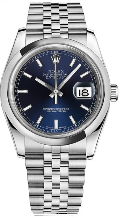 repliche Orologio Rolex Datejust 36 quadrante a cupola blu quadrante blu orologio 116200