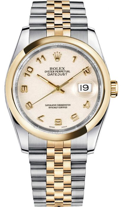 repliche Orologio Rolex Datejust 36 quadrante avorio oro e acciaio 116203