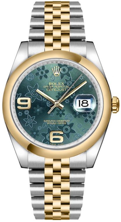 repliche Orologio Rolex Datejust 36 quadrante floreale verde 116203