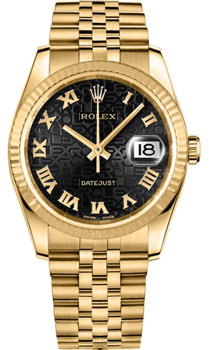 repliche Orologio Rolex Datejust 36 quadrante in oro nero 116238