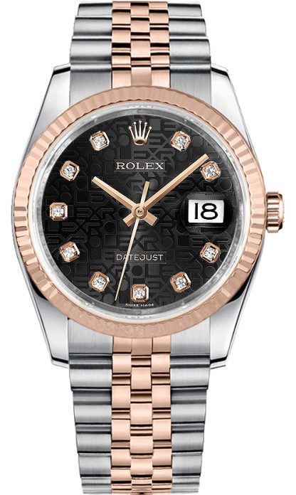 repliche Orologio Rolex Datejust 36 quadrante nero Jubilee Diamond 116231