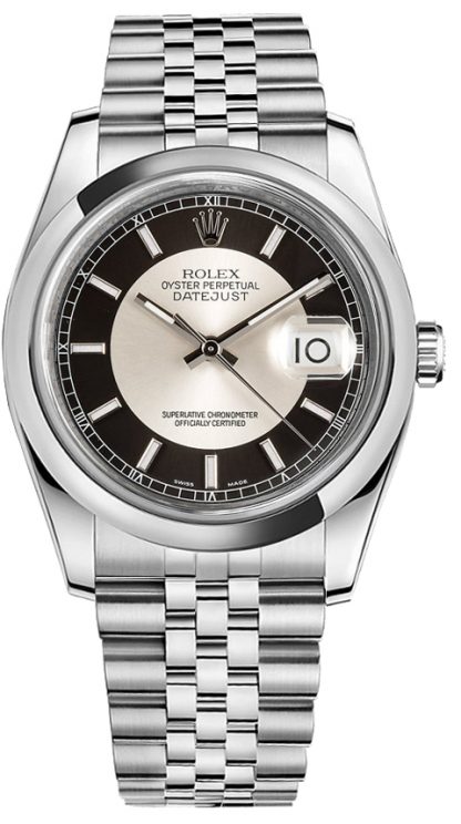 repliche Orologio Rolex Datejust 36 quadrante nero e argento 116200