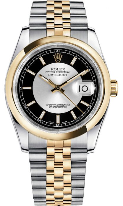 repliche Orologio Rolex Datejust 36 quadrante nero e argento 116203