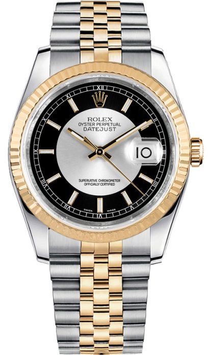 repliche Orologio Rolex Datejust 36 quadrante nero e argento 116233