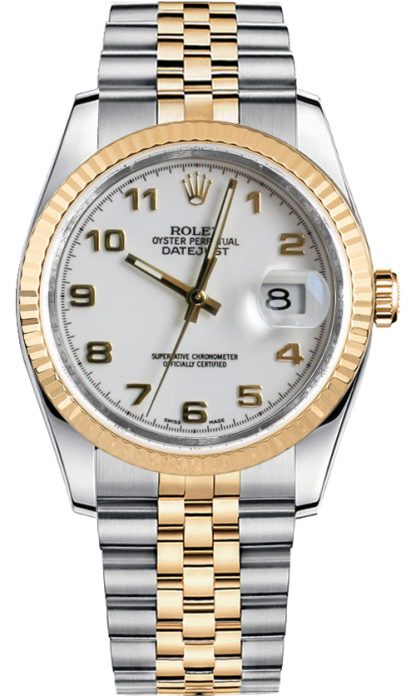 repliche Orologio Rolex Datejust 36 quadrante scanalato quadrante bianco orologio 116233