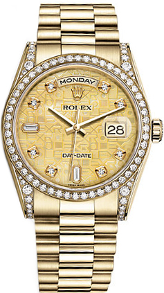 repliche Orologio Rolex Day-Date 36 in oro giallo massiccio 18 carati 118388