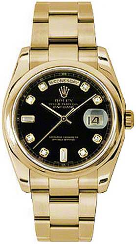 repliche Orologio Rolex Day-Date 36 in oro nero con diamanti 118208