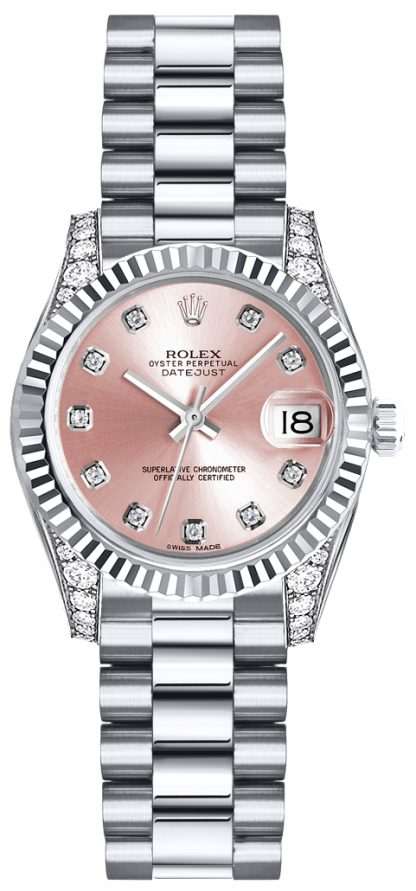 repliche Orologio Rolex Lady-Datejust 26 con quadrante in diamante rosa 179239