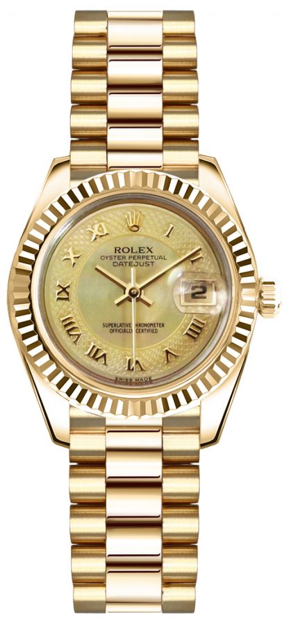 repliche Orologio Rolex Lady-Datejust 26 in oro 179178