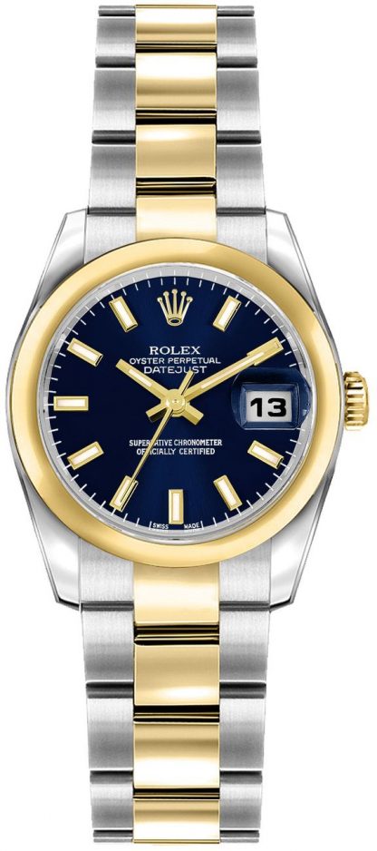 repliche Orologio Rolex Lady-Datejust 26 quadrante blu acciaio e oro rosa 179163