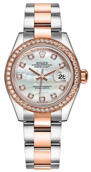 repliche Orologio Rolex Lady-Datejust 28 con madreperla e diamante 279381RBR