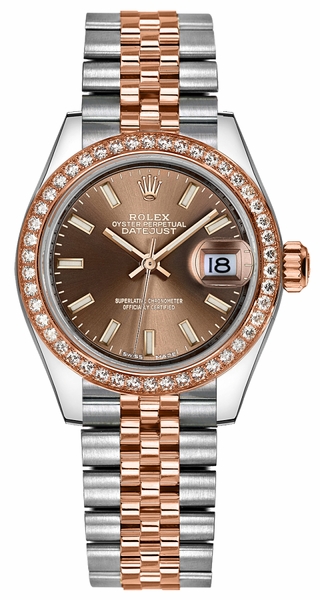 repliche Orologio Rolex Lady-Datejust 28 in oro rosa e acciaio inossidabile 279381RBR