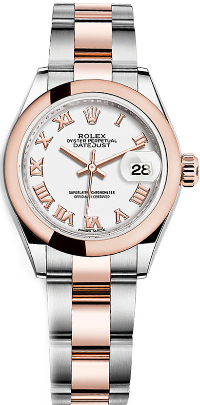 repliche Orologio Rolex Lady-Datejust 28 quadrante bianco numeri romani 279161