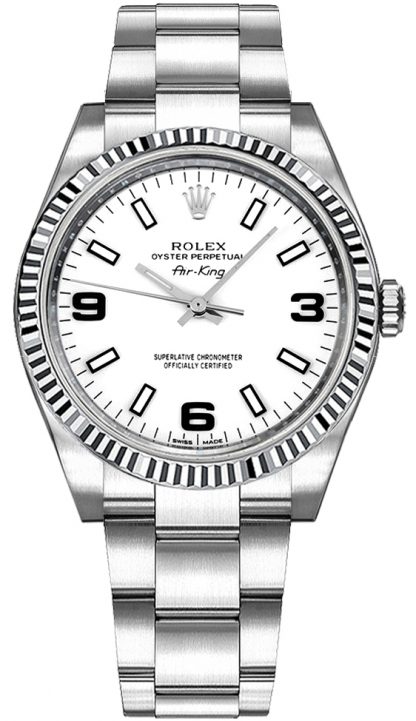 repliche Orologio Rolex Oyster Perpetual Air-King quadrante bianco 114234