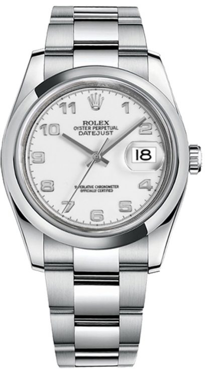 repliche Orologio automatico Rolex Datejust 36 quadrante bianco 116200