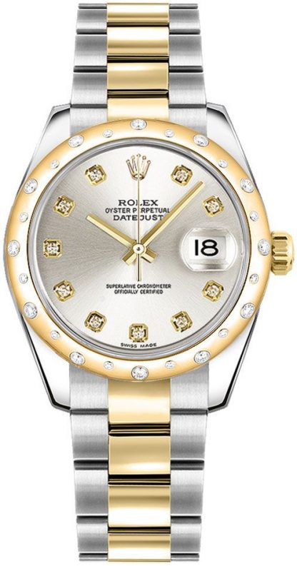 repliche Orologio da donna Rolex Datejust 31 con bracciale in argento Oyster con diamante 178343