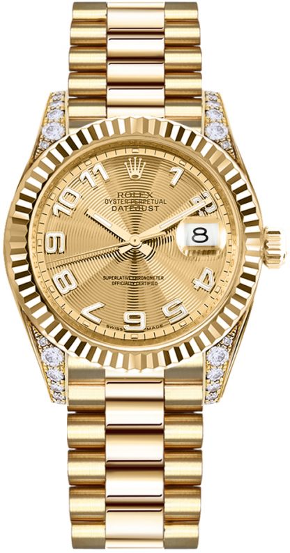 repliche Orologio da donna Rolex Datejust 31 con diamanti in oro 178238