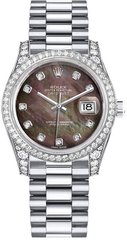 repliche Orologio da donna Rolex Datejust 31 diamante madreperla nero 178159