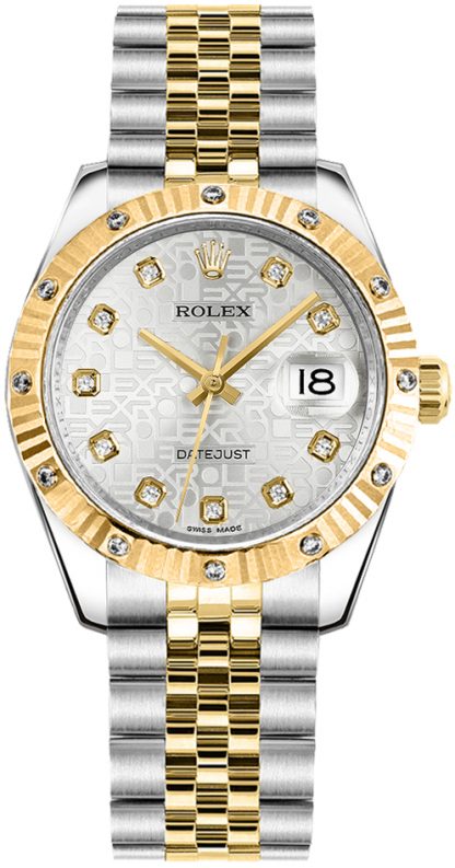 repliche Orologio da donna Rolex Datejust 31 in oro giallo 18 carati e acciaio 178313