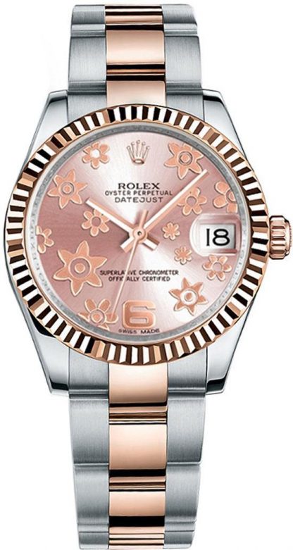 repliche Orologio da donna Rolex Datejust 31 motivo floreale rosa 178271