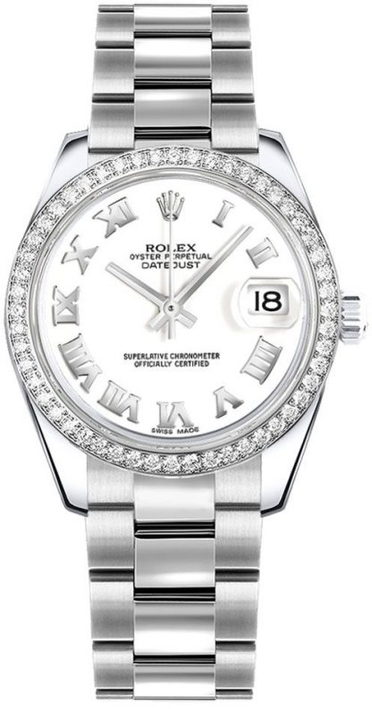 repliche Orologio da donna Rolex Datejust 31 quadrante bianco Oyster Bracelet 178384