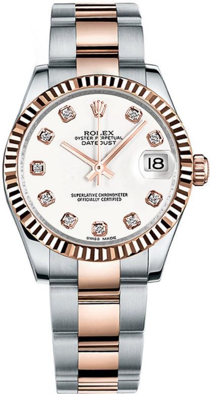 repliche Orologio da donna Rolex Datejust 31 quadrante bianco diamante 178271