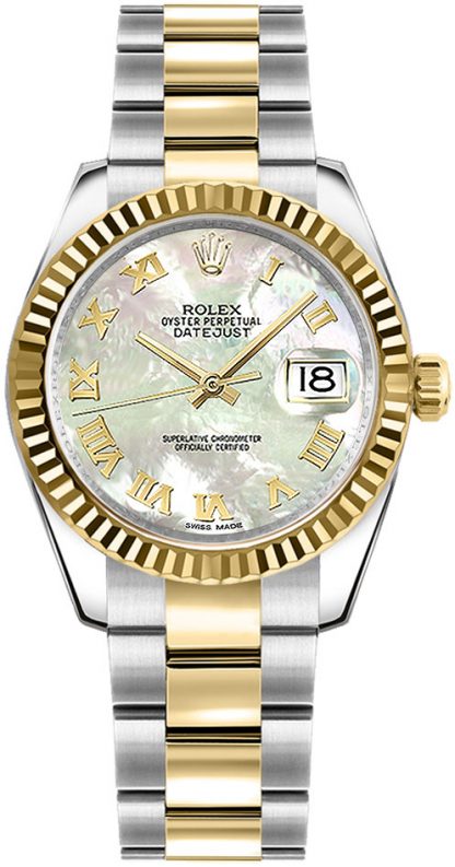 repliche Orologio da donna Rolex Datejust 31 quadrante bianco madreperla 178273