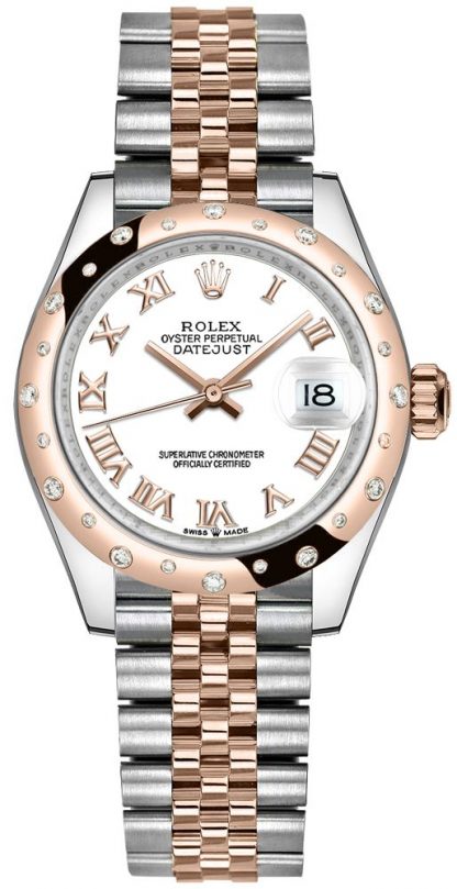 repliche Orologio da donna Rolex Datejust 31 quadrante bianco numeri romani 278341RBR